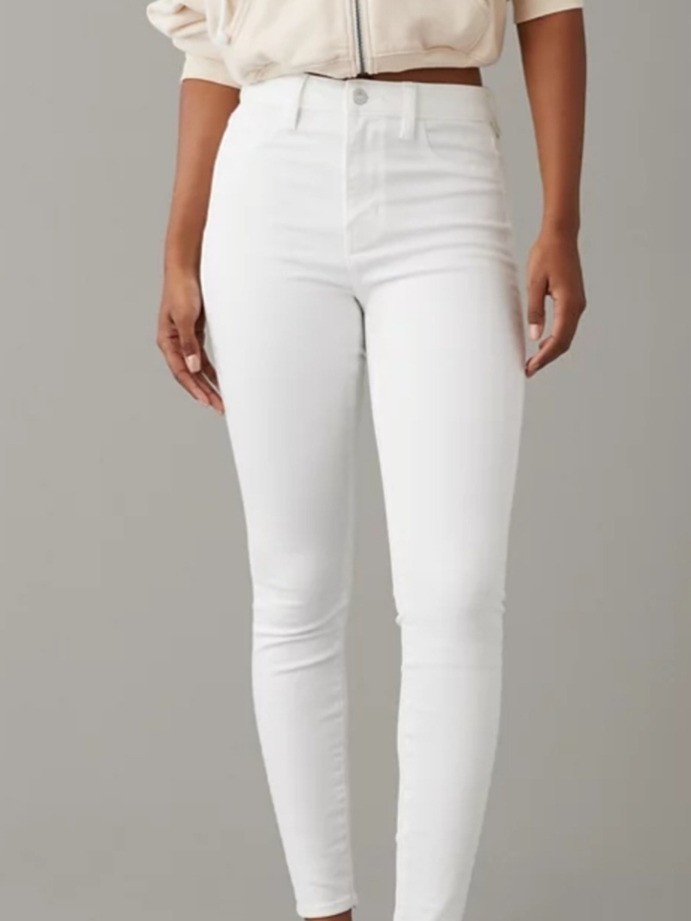 American Eagle Outfitters White High-Rise Skinny Jeans